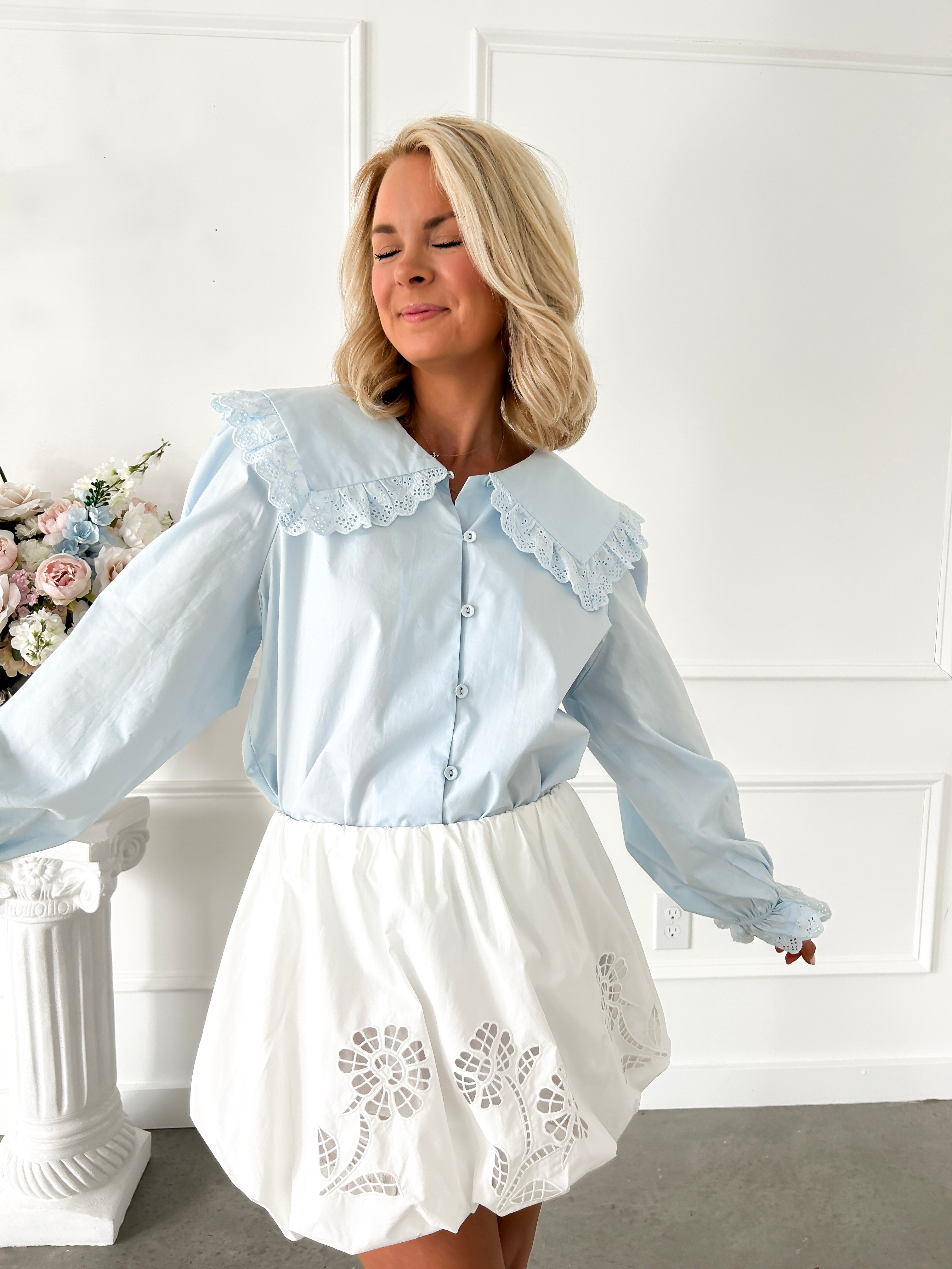 Darling Details White Eyelet Bubble Skirt FINAL SALE – Flourish in